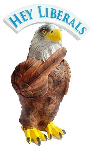 BobbleFingers Trump Eagle Bobble FU%K Liberals BOBBLING Middle Finger BobbleHead New in Box Patriotic American Flag Offensive Toy Doll
