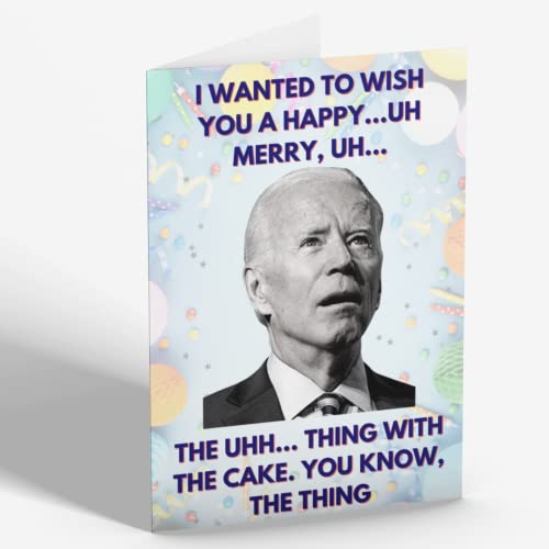 Pesky Patriot Funny Joe Biden Let’s Go Brandon Birthday Card | Hilarious Biden Political Gag Gift for Bday | Great for Republicans or Anti-Biden People