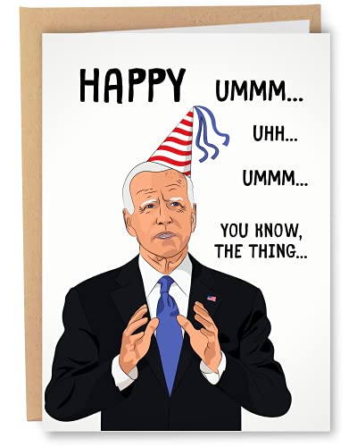 Sleazy Greetings Funny Joe Biden Birthday Card For Men Women Him Her | Joe Biden Gag Gift Forgets Speech Card