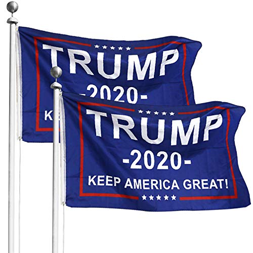 Trump 2024 Flag 5×3 FT , Fuck Biden Flag 3×5 FT, Let’s Go Brandon Flag 5X3 FT with Two Brass Grommets, Vivid Printing Banner for Outdoor & Indoor (2pc Trump flag 2020)