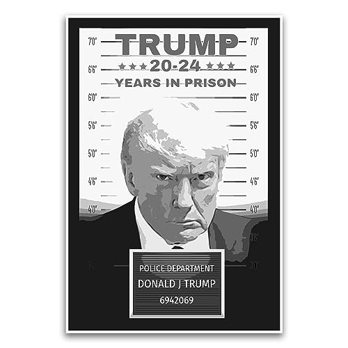 Donald Trump Police Mugshot Poster – DJT Trump 2024 Funny Presidential Meme Poster – 12 x 18 Inch Unframed Poster – Premium Poster On...