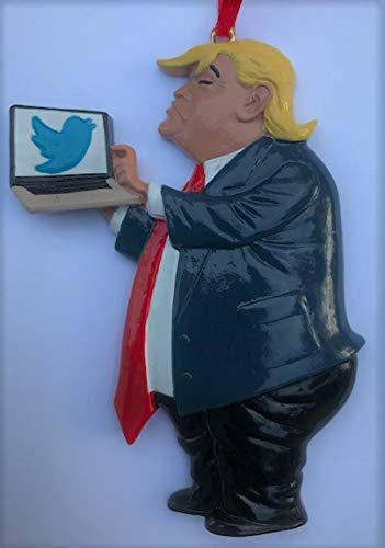President Trump Angry Tweeting Christmas Tree Ornament Funny Cute Gag