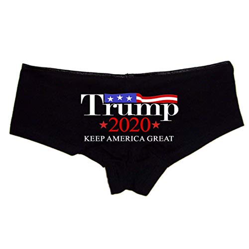 Sexy Girl Rock Trump 2020 Keep America Great Cotton Bikini Bottom Booty Shorts Boyshort Sexy Panties Black