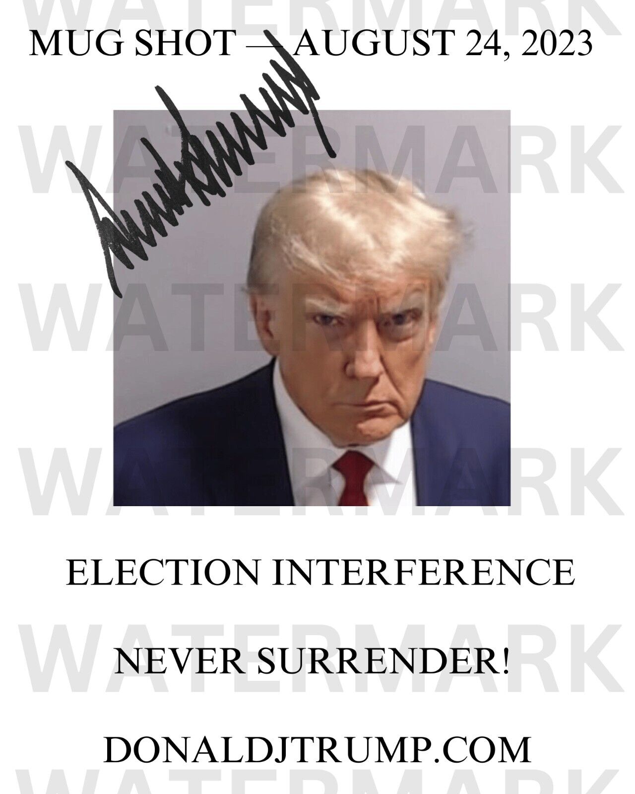 Donald Trump Mug Shot AUTOGRAPH SIGNATURE 8×10 PRINT 2024 ELECTION