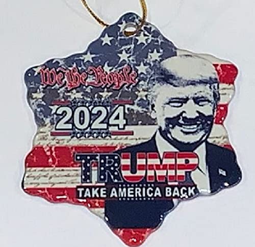 2024 Donald Trump TAKE America Back Porcelain Christmas Ornament New