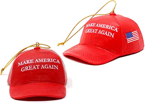 Kurt Adler MAGA Ornament | Donald Trump Ornament | MAGA Hat Ornaments (Two Pack)