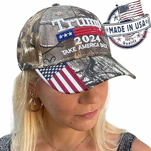 Made in USA Trump Hat 2024 Take America Back Camo Hat Adjustable Cap Hat Presidential Election Campaign (Cameo Mesh)