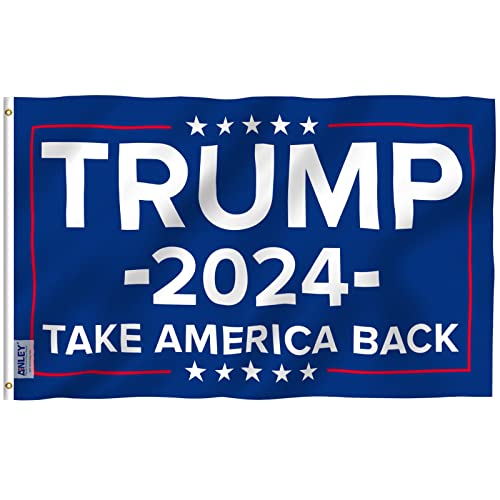 Anley Fly Breeze 3×5 Foot Trump 2024 Take America Back Flag – Canvas Header and Double Stitched – Donald Trump President Election Flags...