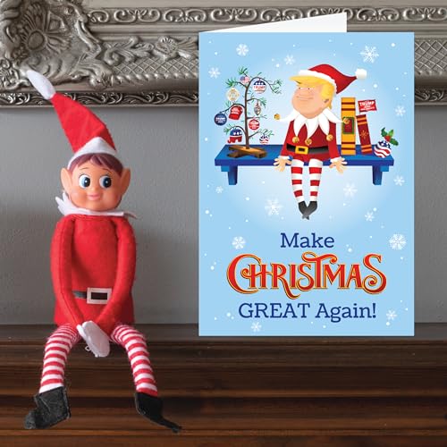 SCRATCH OFF WORKS Donald Trump Christmas Cards – 1 CARD I Donald Trump Elf on the Shelf I Make Christmas Great Again I Trump Xmas Cards I Donald Trump Merchandise