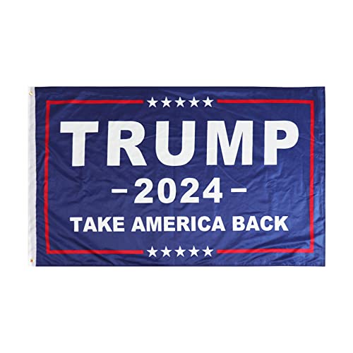 Summer Street Shops Trump 2024 Flag, Take America Back – 3×5 Double Sided Outdoor Flag – Large Donald Trump Flag – 200D Heavy Duty...