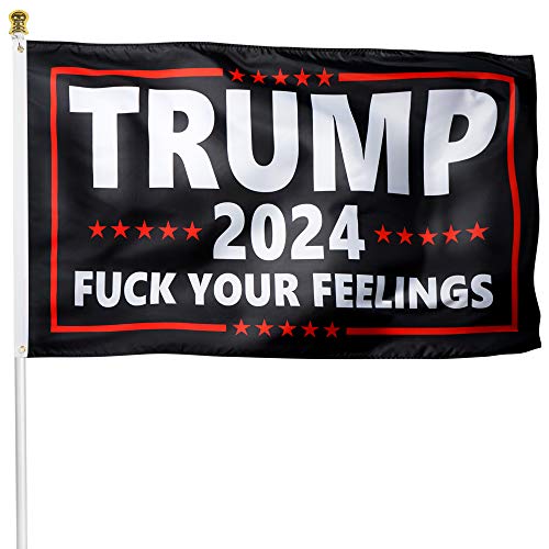 XIFAN Premium Flag for Trump 2024 3×5 Ft Polyester Fuck Your Feelings Banner with Brass Grommets Indoor Outdoor Decoration