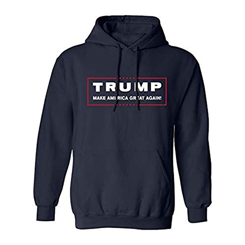 Trenz Shirt Company Political Trump Make America Great Again Adult Hooded Pullover-Navy-4XL